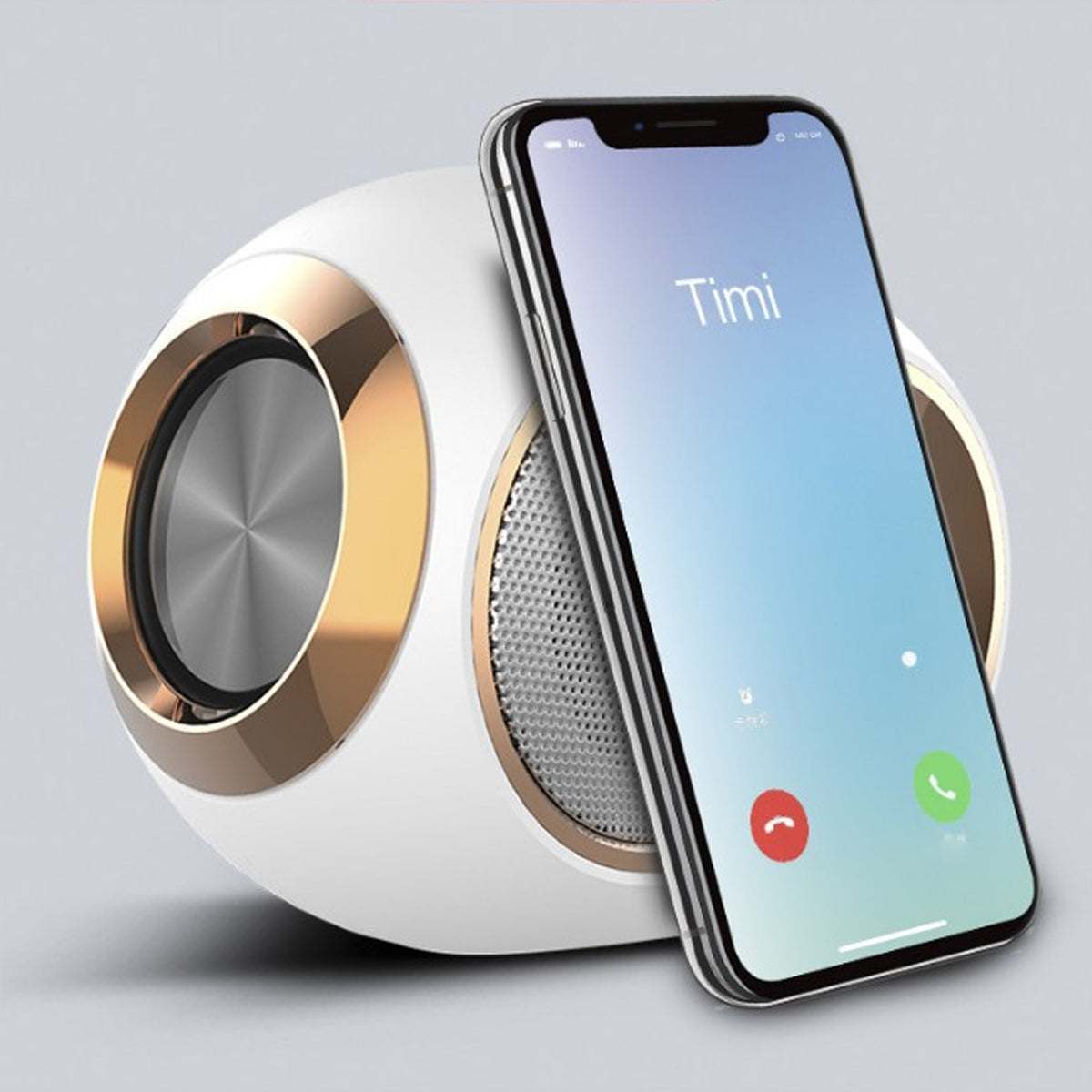 Olden Golden Bluetooth Speaker by VistaShops with vintage wooden design and smartphone connectivity.