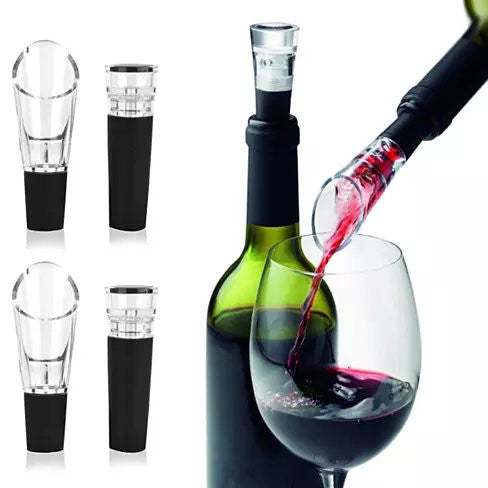 Wine Spout - Preserve wine bottle spouts and stoppers set with drip-free pouring.