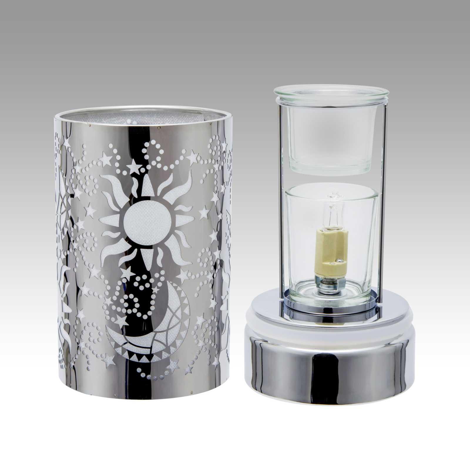 Touch Lamp with Oil Wax Warmer featuring adjustable lighting and stainless steel design.