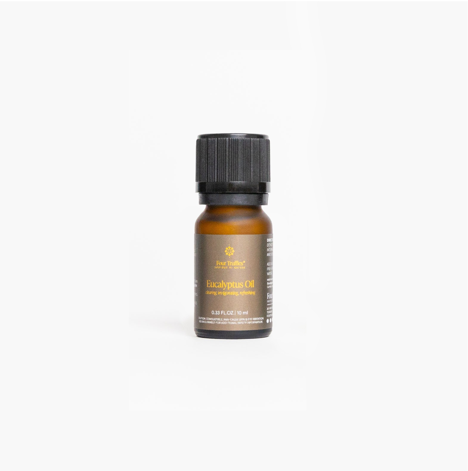 Eucalyptus Oil bottle on a white background.
