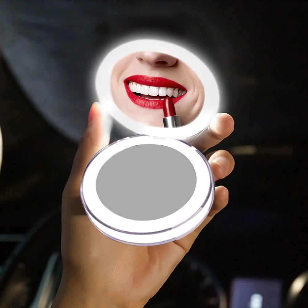 Hand Held Rechargeable LED Makeup Mirror