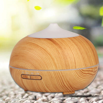 MISTysterious Humidifier Essential Oil with Natural Oak Design and Remote Control