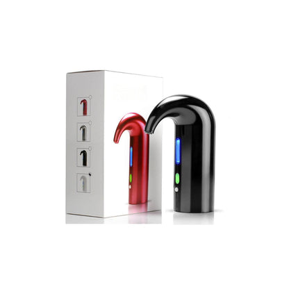 Wine On Tap Wine Oxygenator for smoother taste in red and black designs with packaging box.