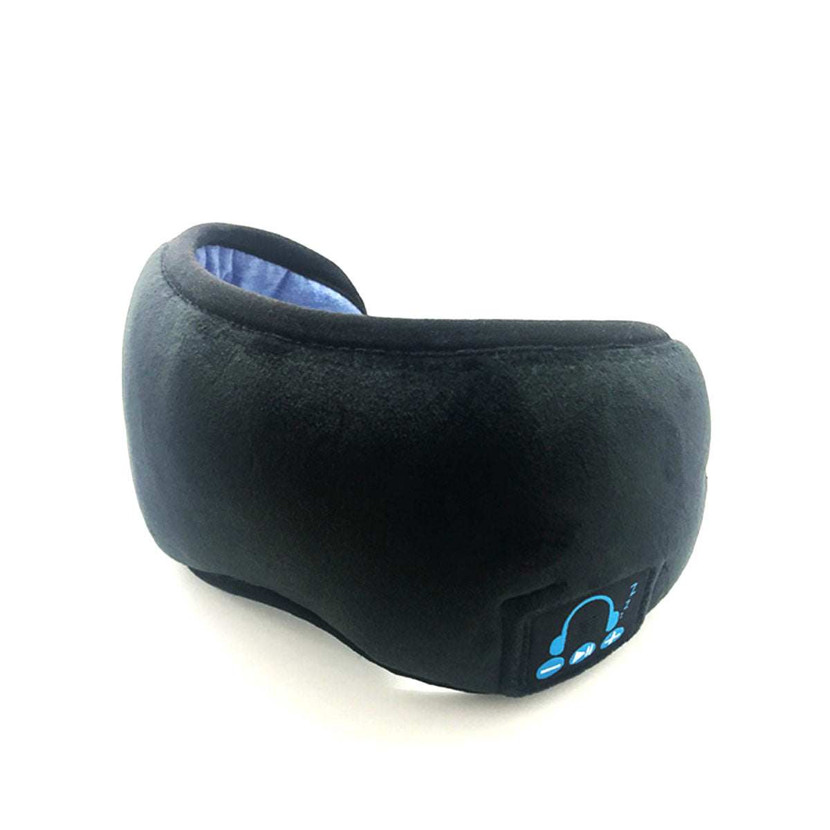 Bluetooth sleep mask with headphones, black velvety EZ Sleep Eye Blind Fold.