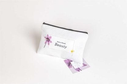 All-Natural Relaxation Spa Set box with "You're a Natural Beauty" cosmetic bag and greeting card, featuring lavender-themed relaxation products.