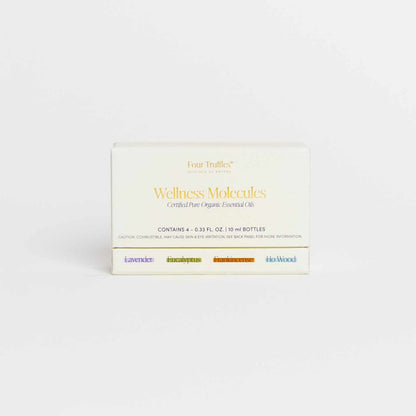 Wellness Molecules Essential Oil Set by Four Truffles, 100% organic aromatherapy oils.