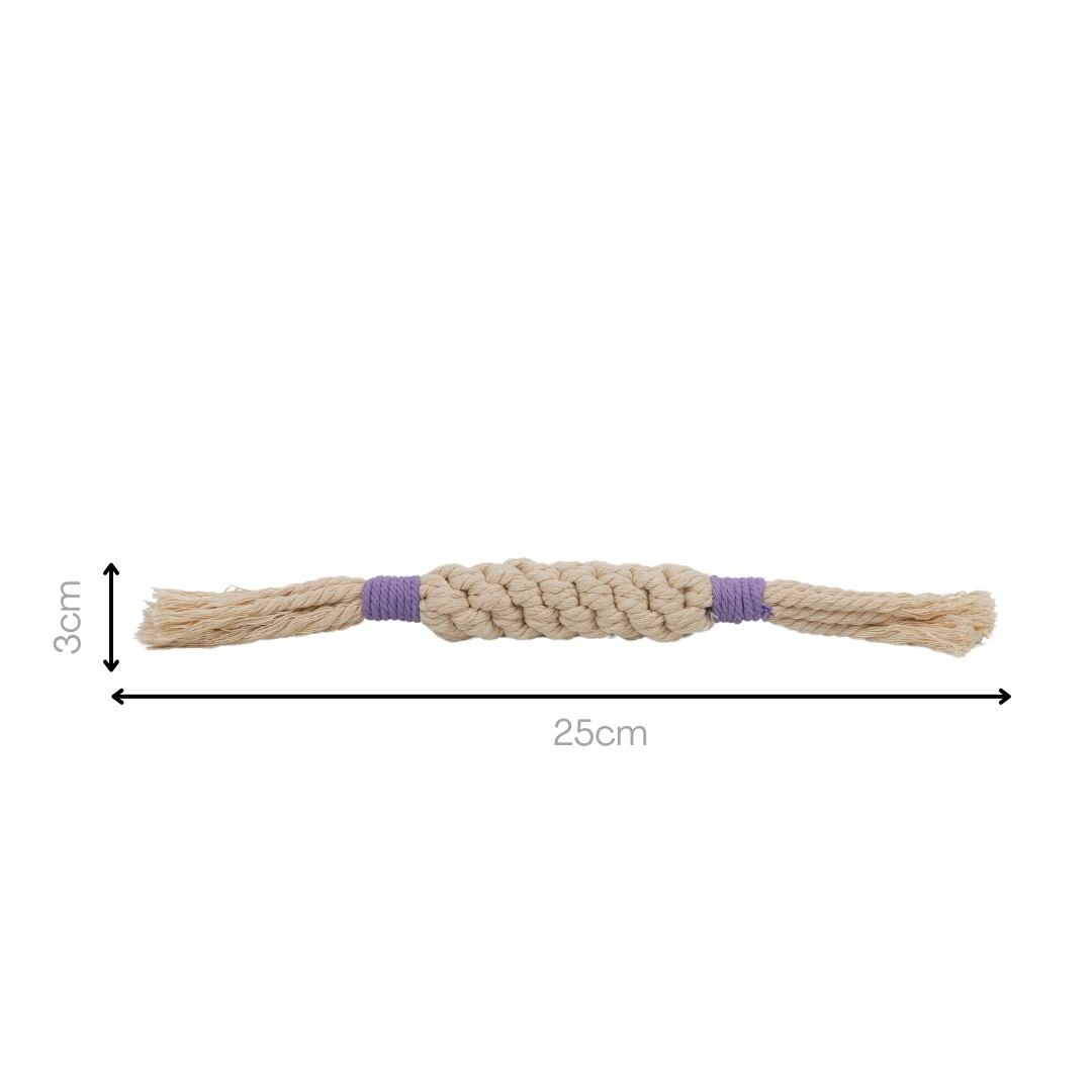 Rainbow Candy Macrame Rope Pet Toy, colorful and eco-friendly design, 9.8 inches, Knotty Pawz.