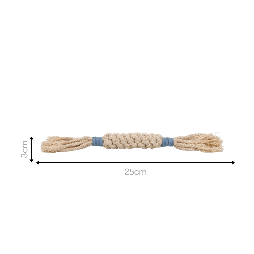 Rainbow Candy Macrame Rope Pet Toy in various vibrant colors, 9.8 inches, eco-friendly and sustainable.