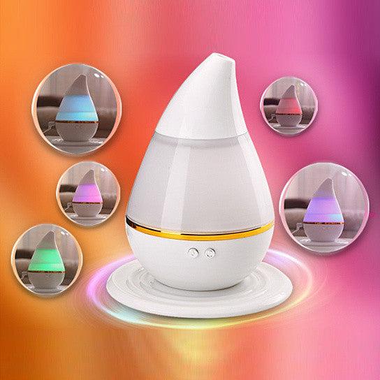 Cornucopia Aromatherapy & Humidifier with LED lights in mist mode, perfect for small spaces, USB powered.